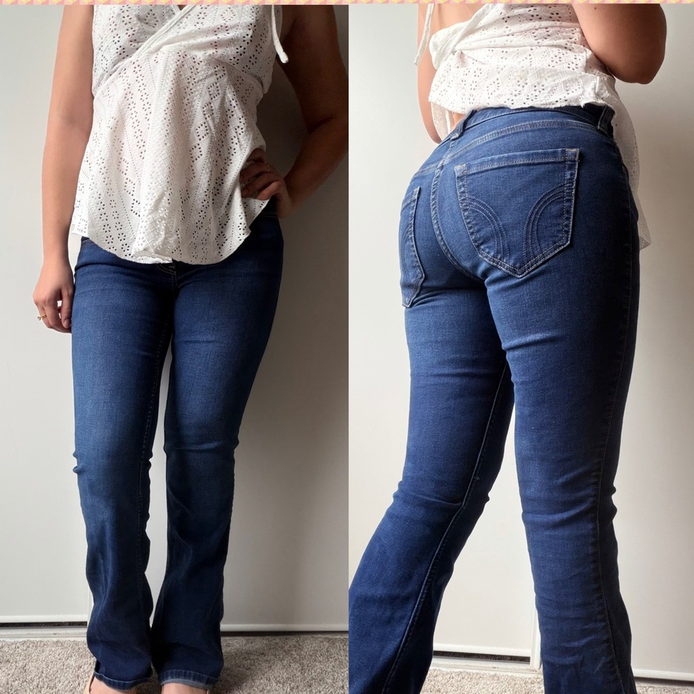 Hollister low-rise boot jeans in classic blue denim